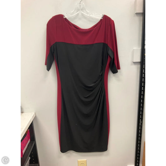 Dress Casual Midi By Chaps In Black & Red, Size: L