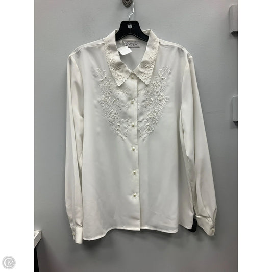 Blouse Long Sleeve By Cmc In White, Size: 12
