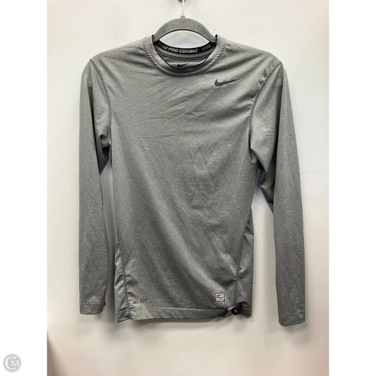 Athletic Top Long Sleeve Crewneck By Nike Apparel In Grey, Size: S