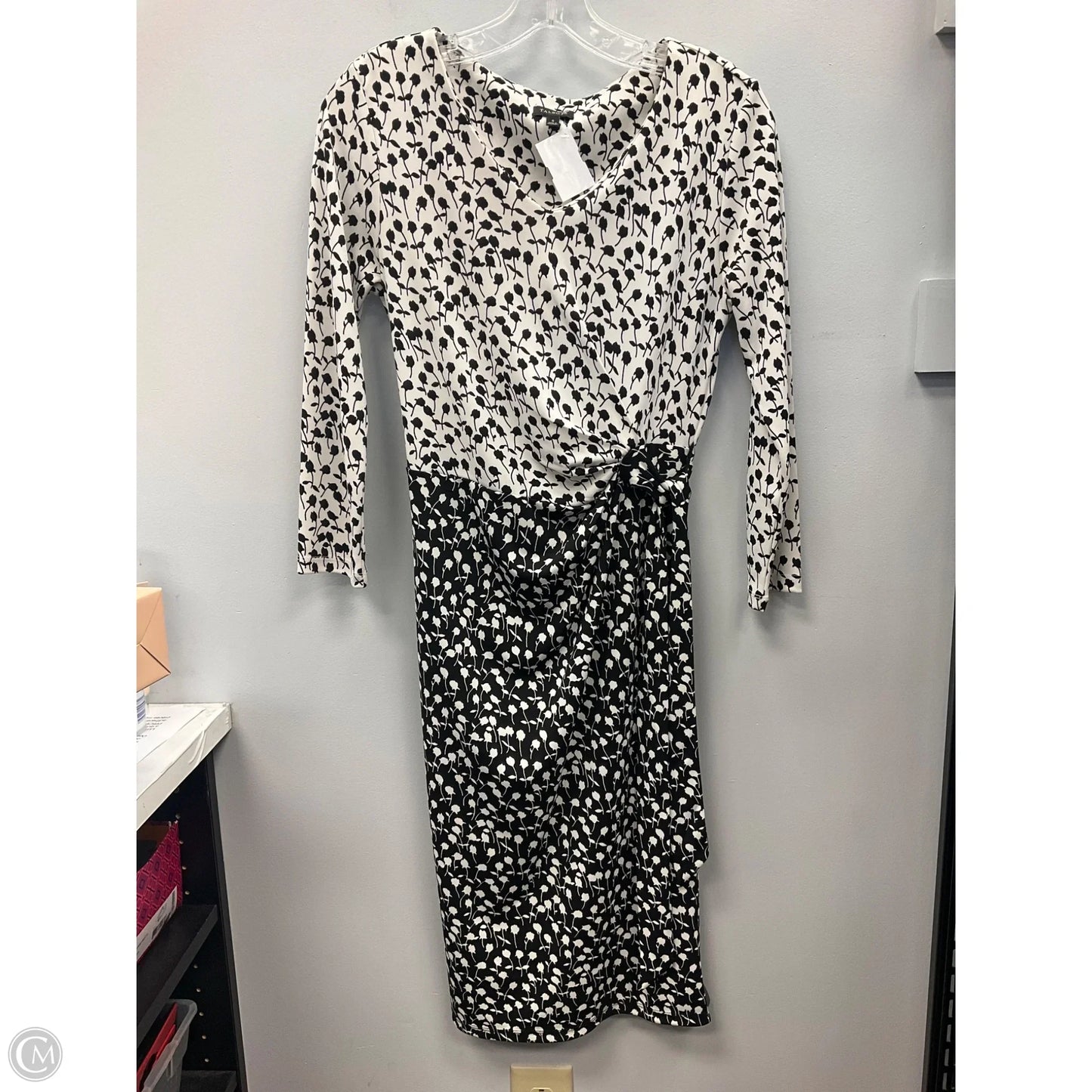 Dress Casual Midi By Talbots In Black & White, Size: S
