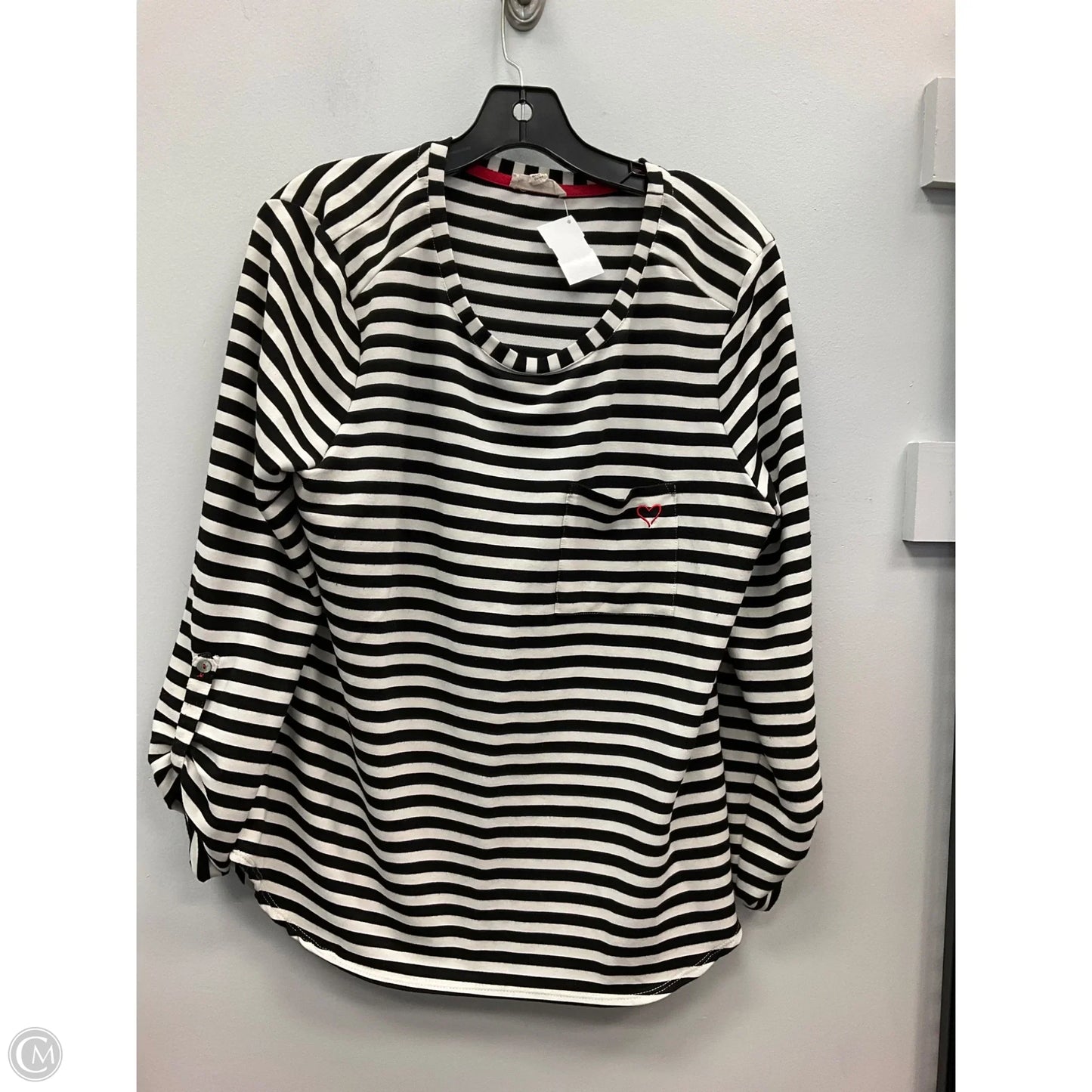 Top Long Sleeve By Jane And Delancey In Striped Pattern, Size: L