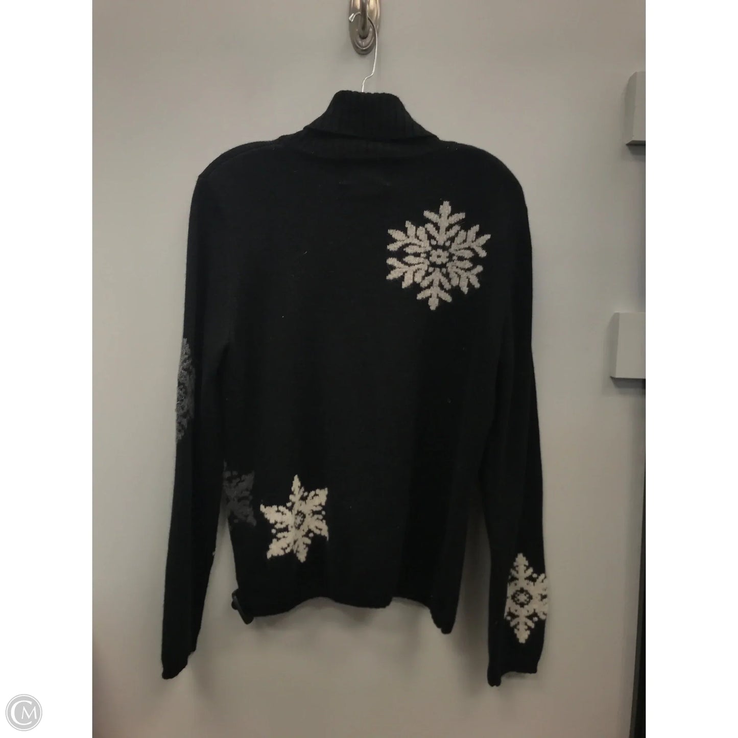 Sweater By Eddie Bauer In Black & Grey, Size: L
