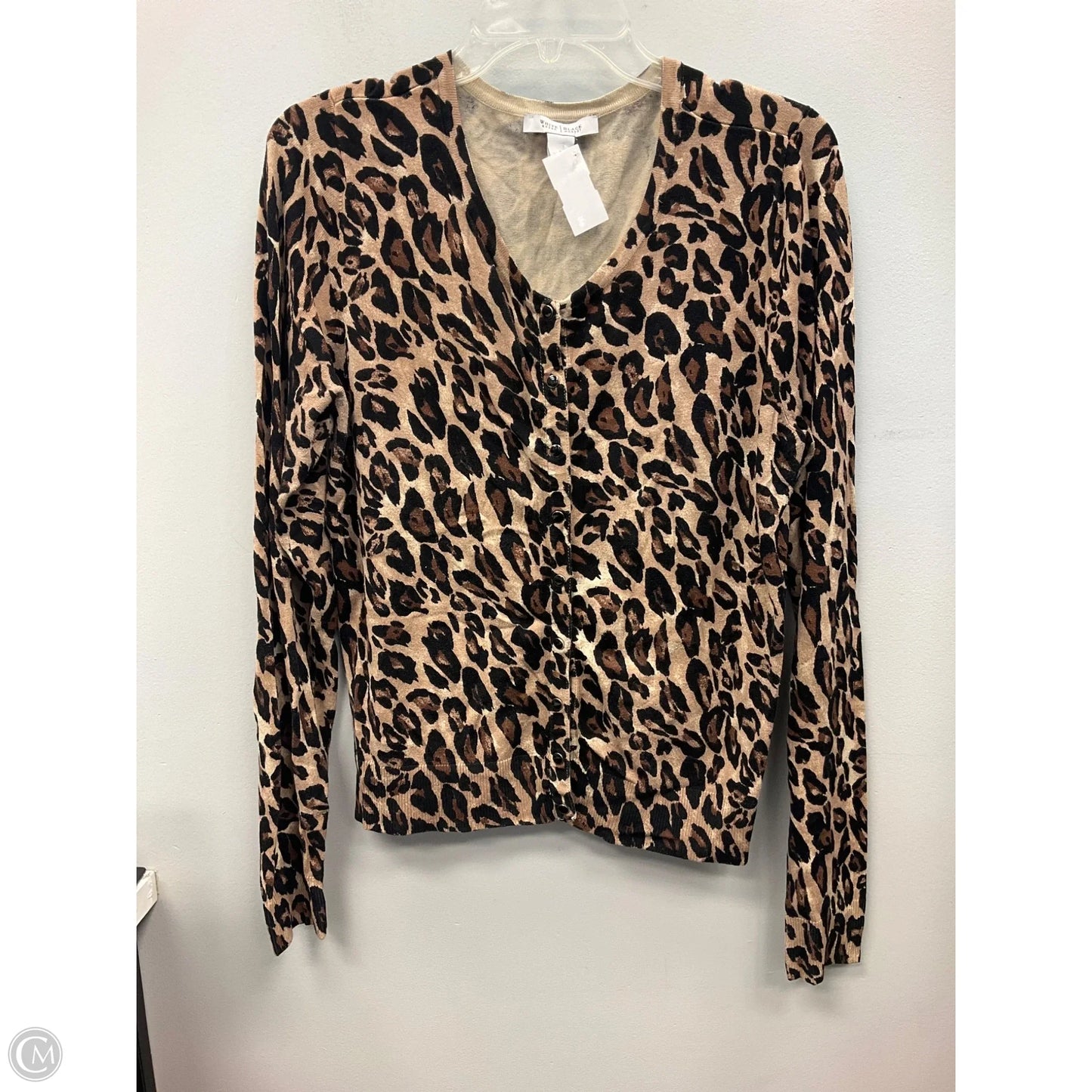 Cardigan By White House Black Market In Animal Print, Size: L