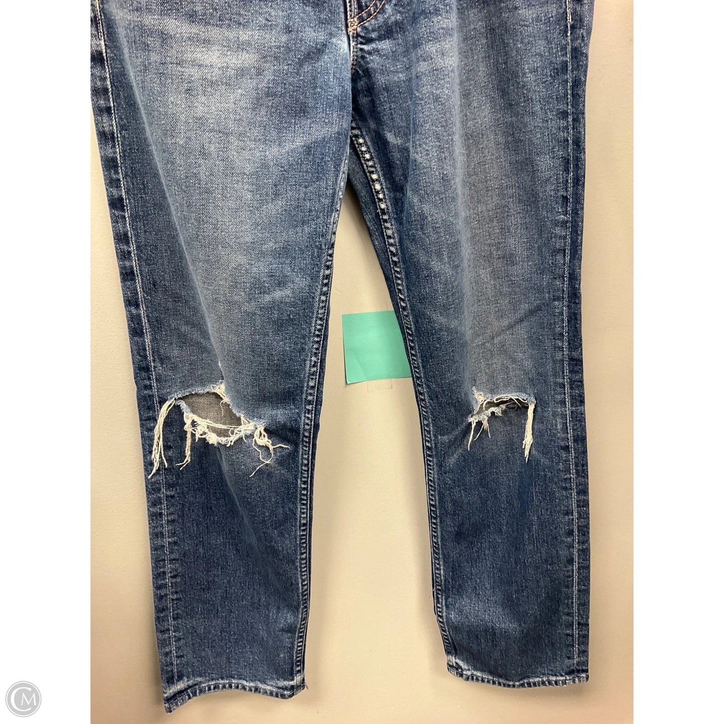 Jeans Straight By Mother Jeans In Blue Denim, Size: 6