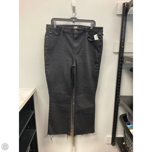 Jeans Flared By Paige In Black Denim, Size: 18