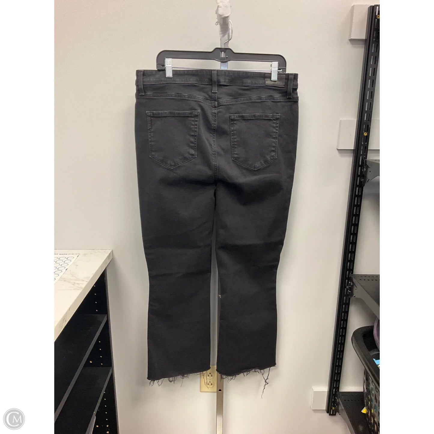 Jeans Flared By Paige In Black Denim, Size: 18