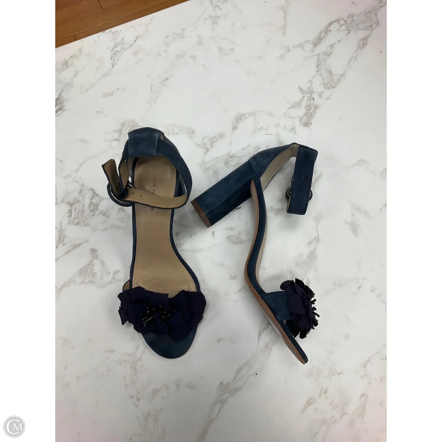 Shoes Heels Block By Ann Taylor In Navy, Size: 6.5