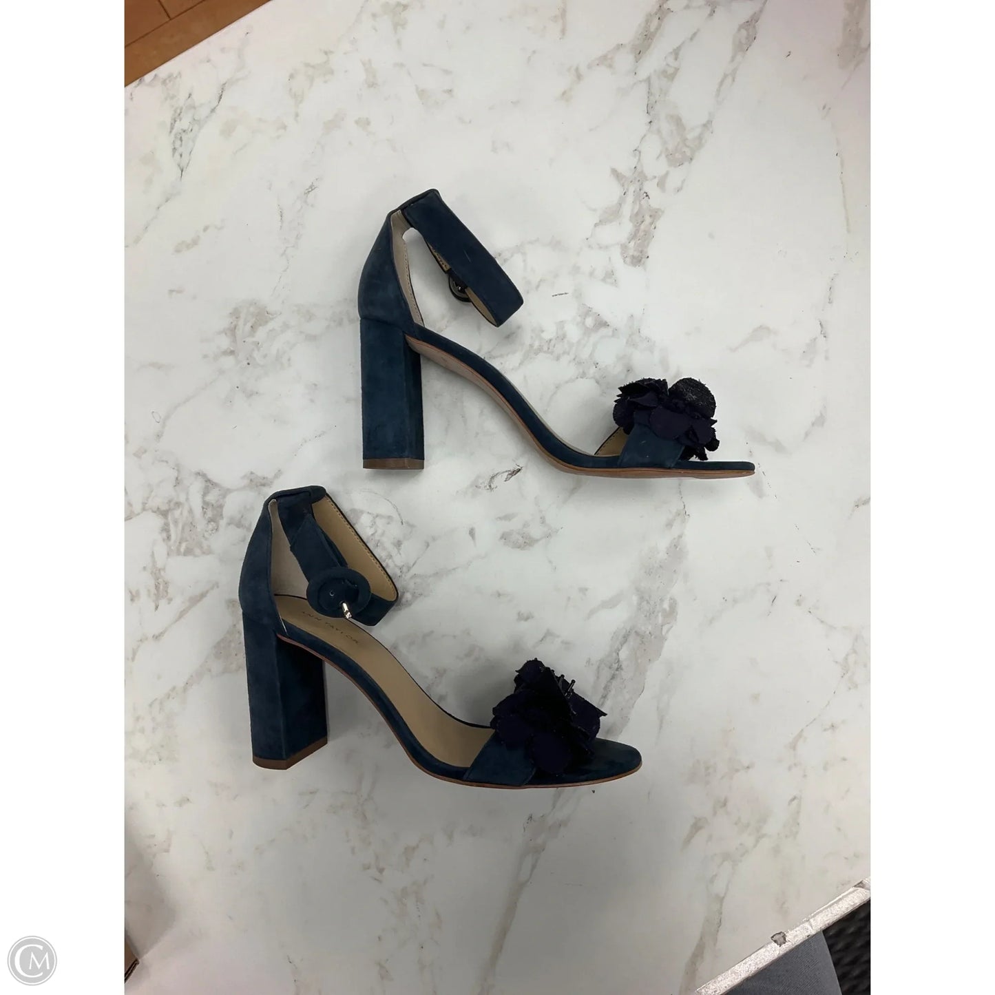 Shoes Heels Block By Ann Taylor In Navy, Size: 6.5