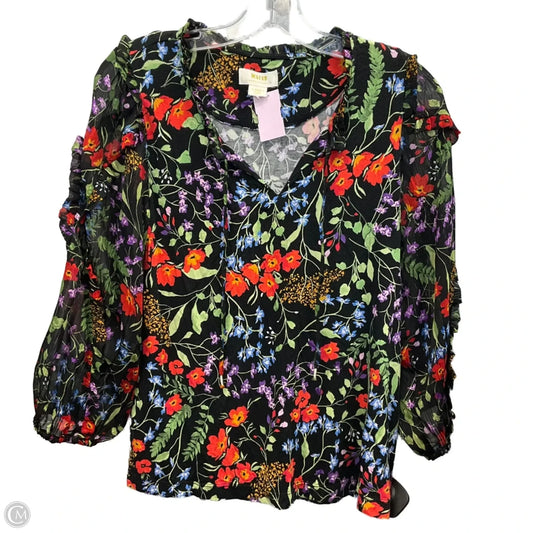 Top Long Sleeve By Maeve In Floral Print, Size: Xs