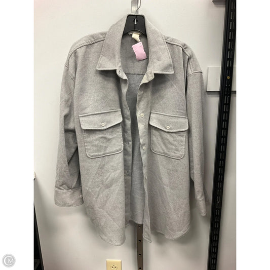 Jacket Shirt By H&m In Grey, Size: L