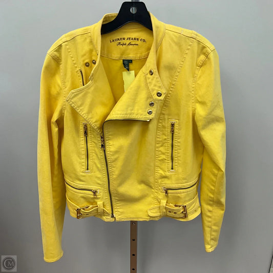 Jacket Denim By Lauren By Ralph Lauren In Yellow Denim, Size: L