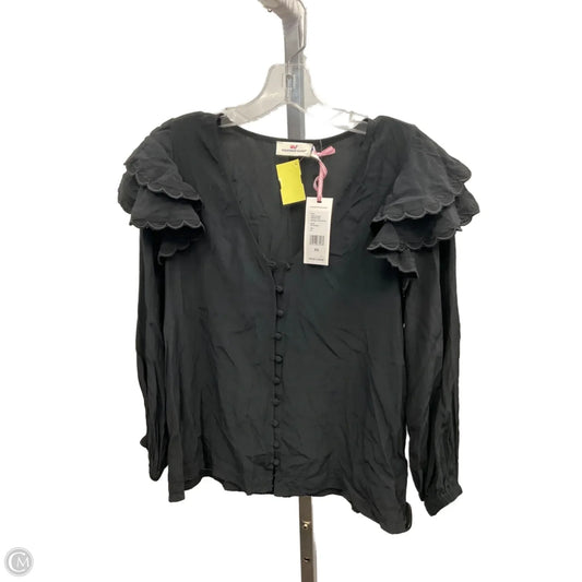 Top Long Sleeve By Vineyard Vines In Black, Size: Xs