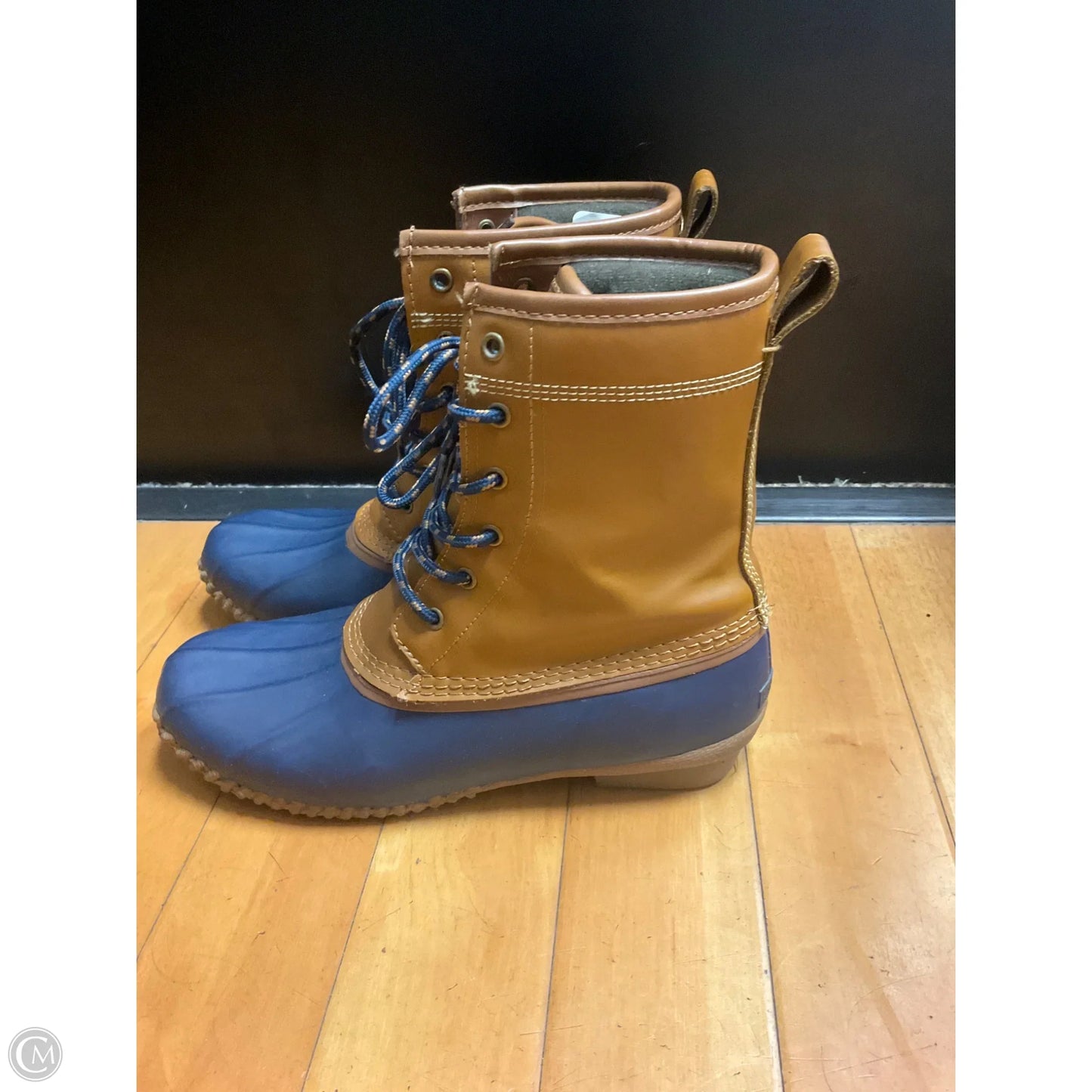 Boots Snow By Lands End In Blue & Brown, Size: 7.5