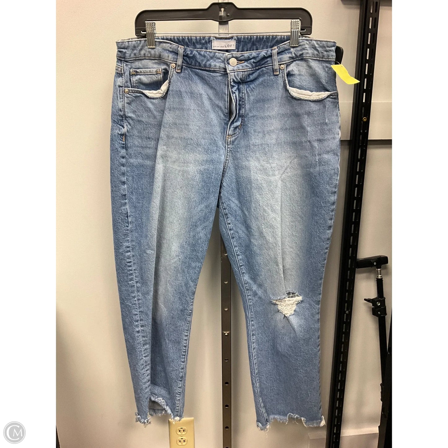 Jeans Straight By Loft In Blue Denim, Size: 14