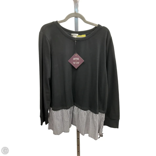 Top Long Sleeve By Clothes Mentor In Black, Size: 2x