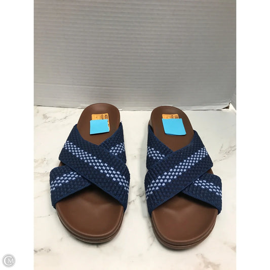 Sandals Flats By Rothys In Blue & Brown, Size: 9