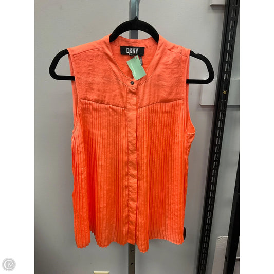 Top Sleeveless By Dkny In Orange, Size: S