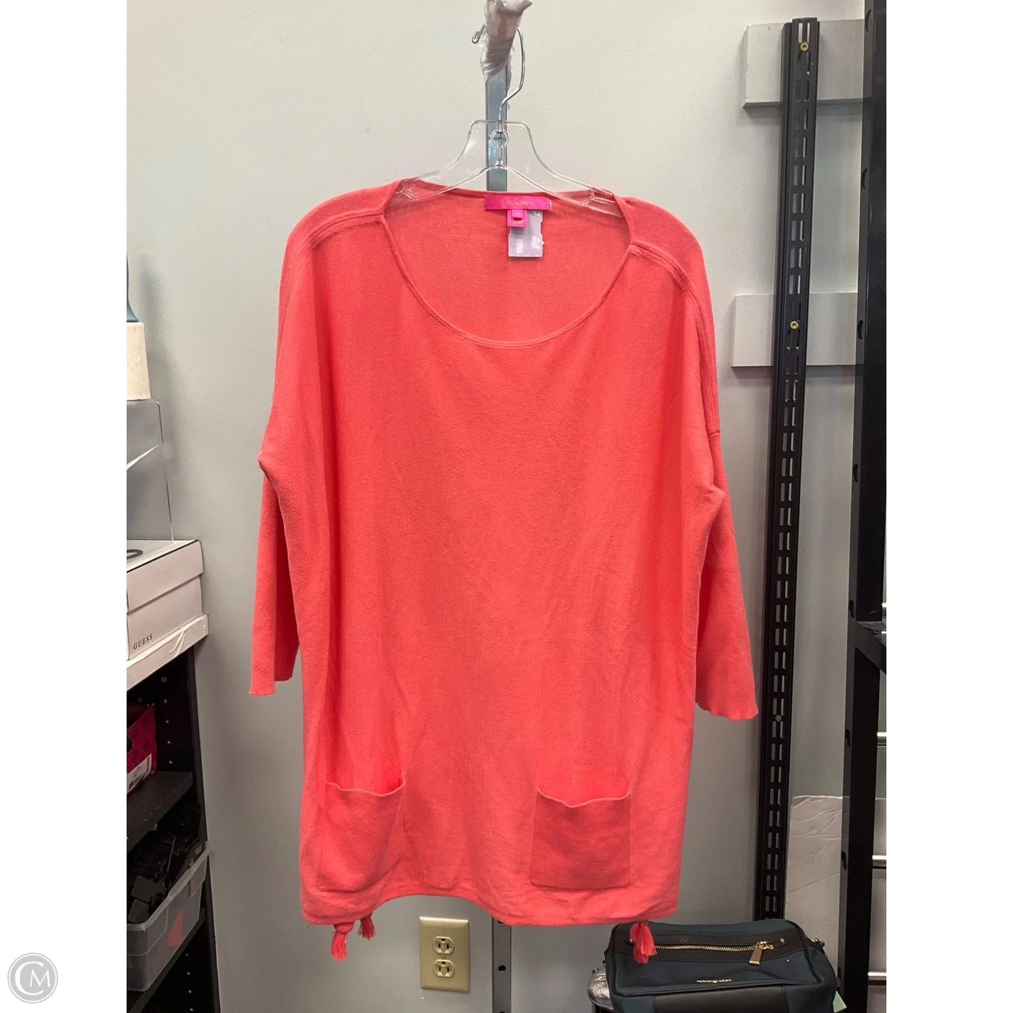 Top Long Sleeve Designer By Lilly Pulitzer In Orange, Size: M