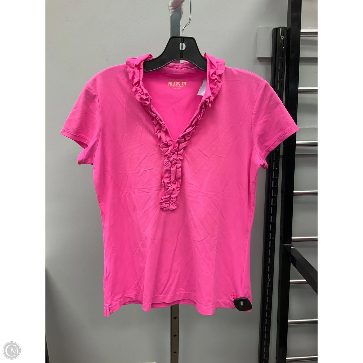 Top Short Sleeve Designer By Lilly Pulitzer In Pink, Size: S