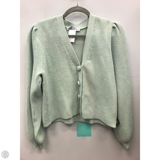 Sweater Cardigan By Zara In Green, Size: M