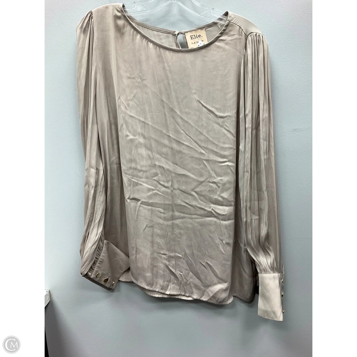 Top Long Sleeve By Elie Tahari In Taupe, Size: L