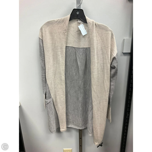 Sweater Cardigan Cashmere By Clothes Mentor In Grey & Tan, Size: Xs