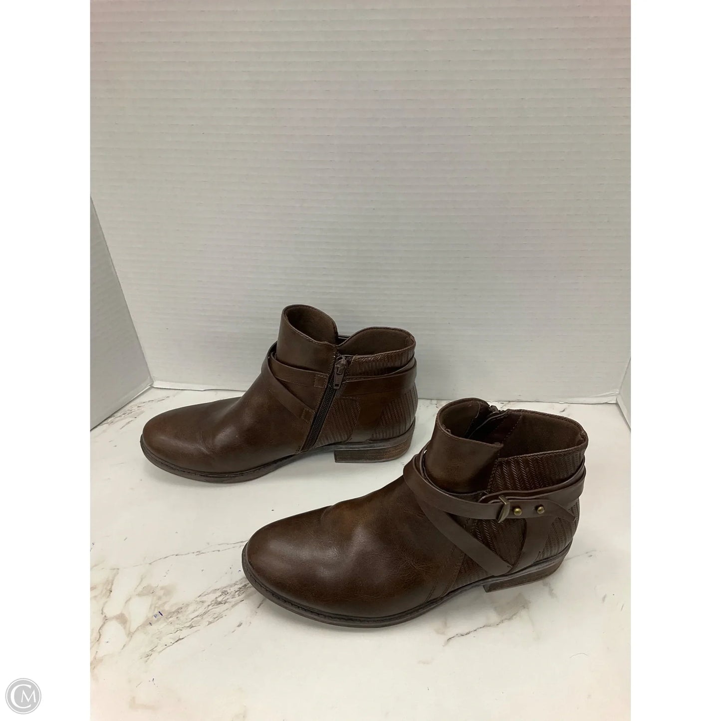 Boots Ankle Heels By Bare Traps In Brown, Size: 7.5