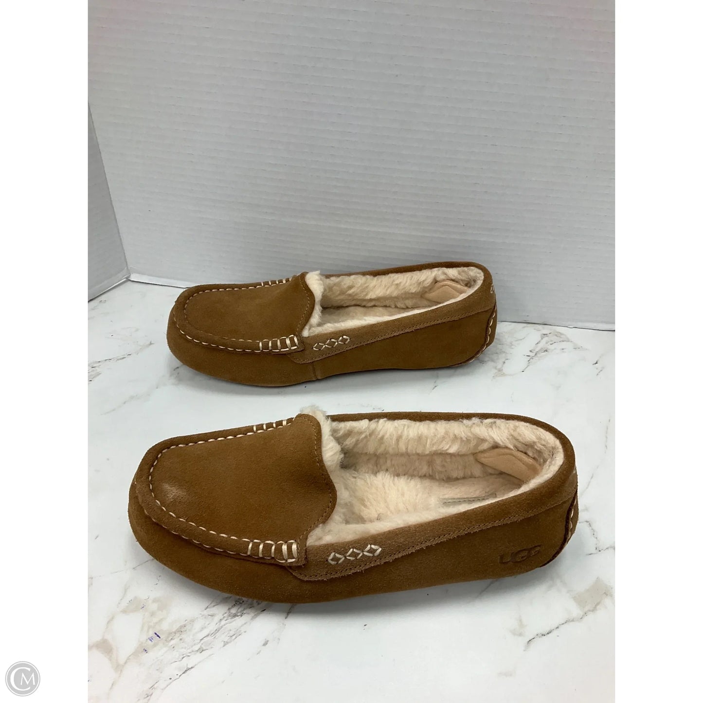 Slippers Designer By Ugg In Brown, Size: 10
