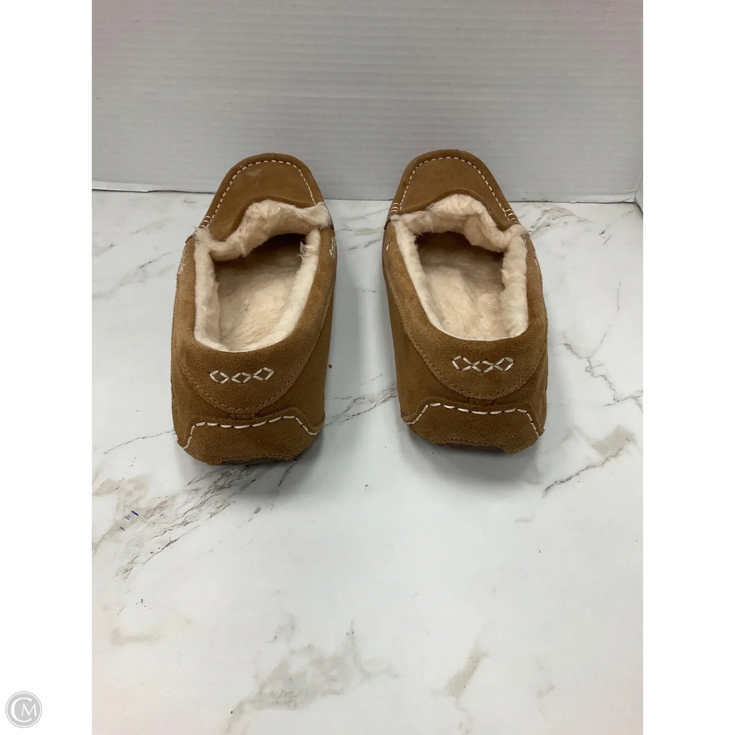 Slippers Designer By Ugg In Brown, Size: 10