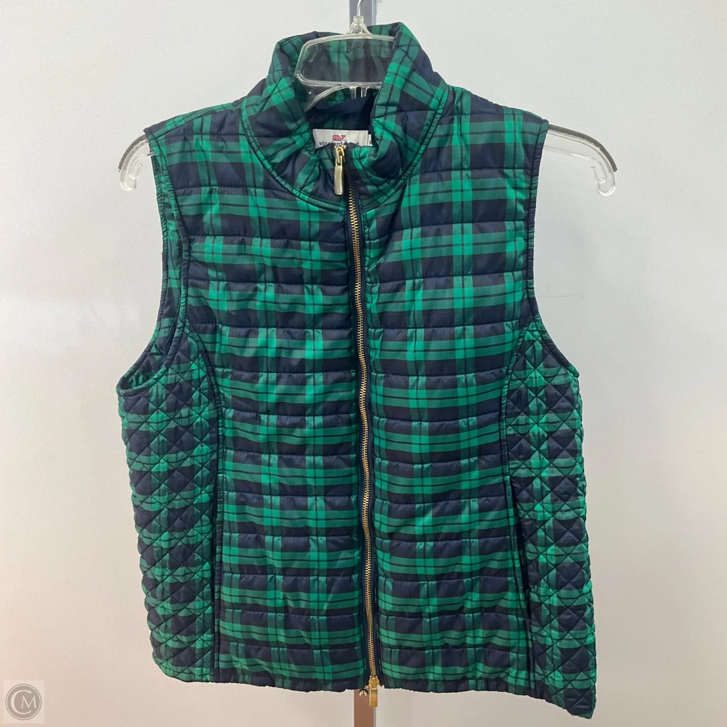 Vest Puffer & Quilted By Vineyard Vines In Plaid Pattern, Size: M