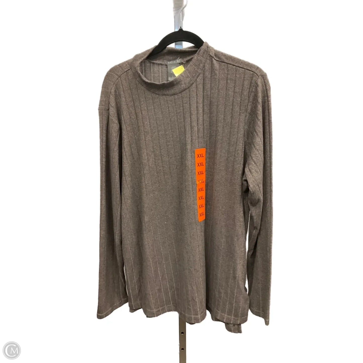 Top Long Sleeve Basic By Matty M In Brown, Size: Xxl