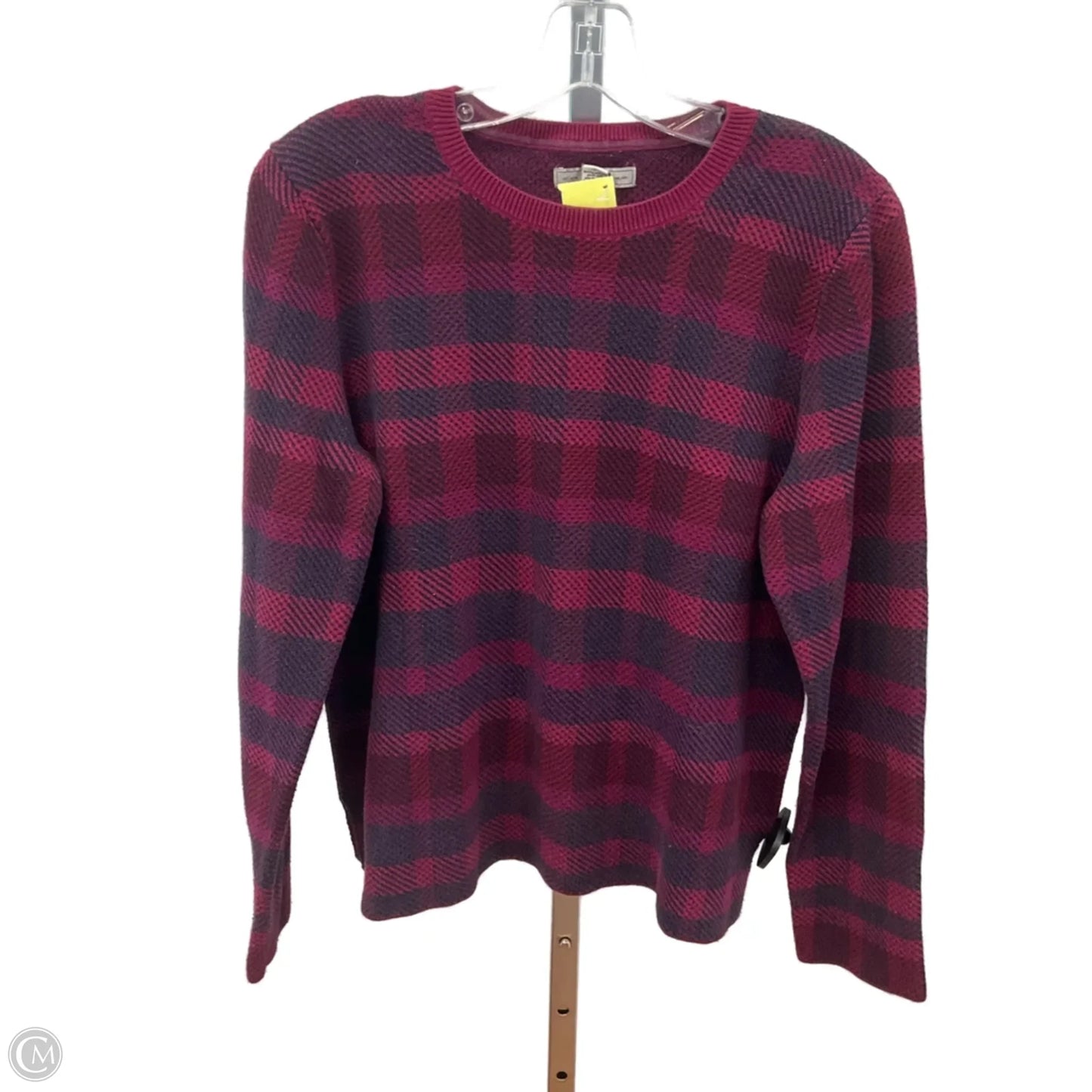 Sweater By Bass In Plaid Pattern, Size: L