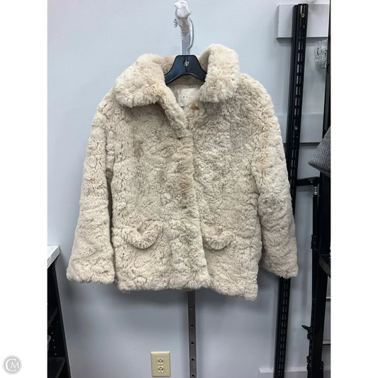 Coat Faux Fur & Sherpa By Cmc In Beige, Size: S