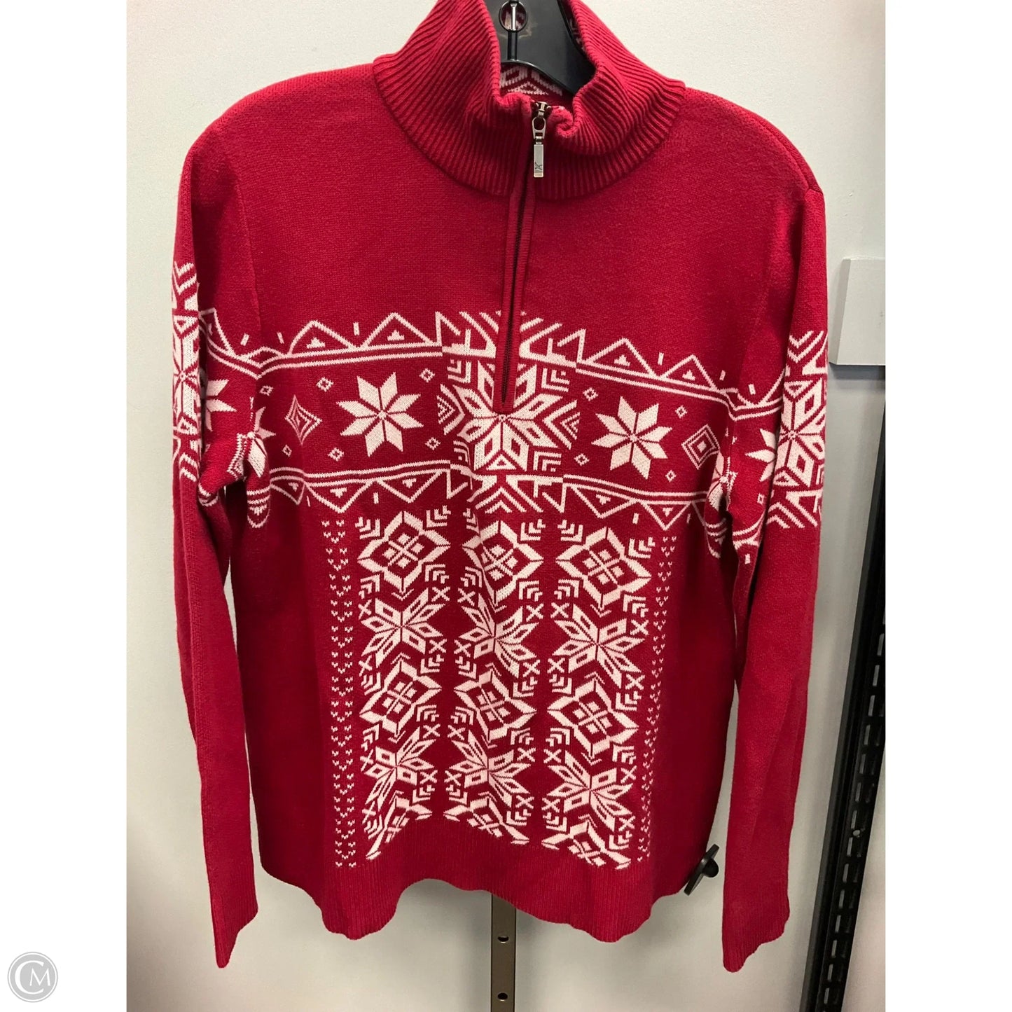 Sweater By Eddie Bauer In Red & White, Size: Xl