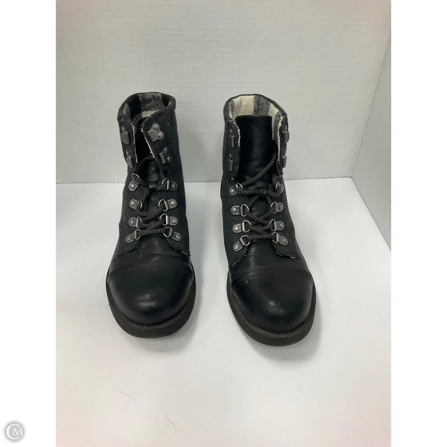 Boots Ankle Heels By Indigo Rd In Black & Grey, Size: 8