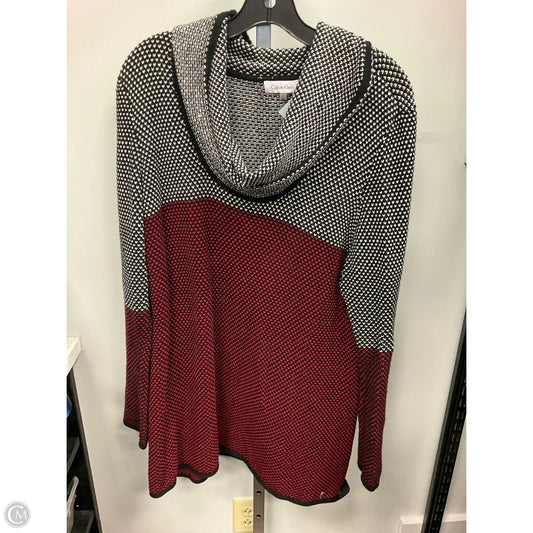 Sweater By Calvin Klein In Black & Red, Size: Xl