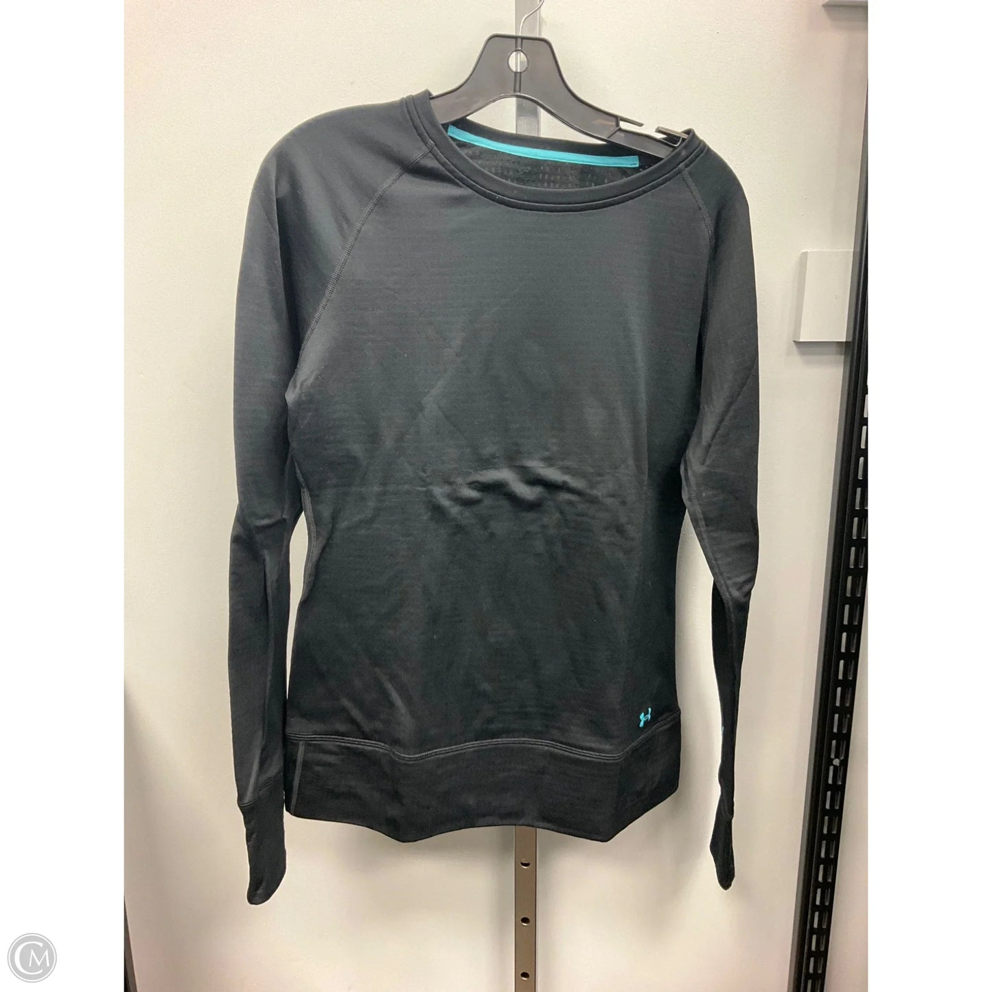 Athletic Top Long Sleeve Crewneck By Under Armour In Black, Size: L
