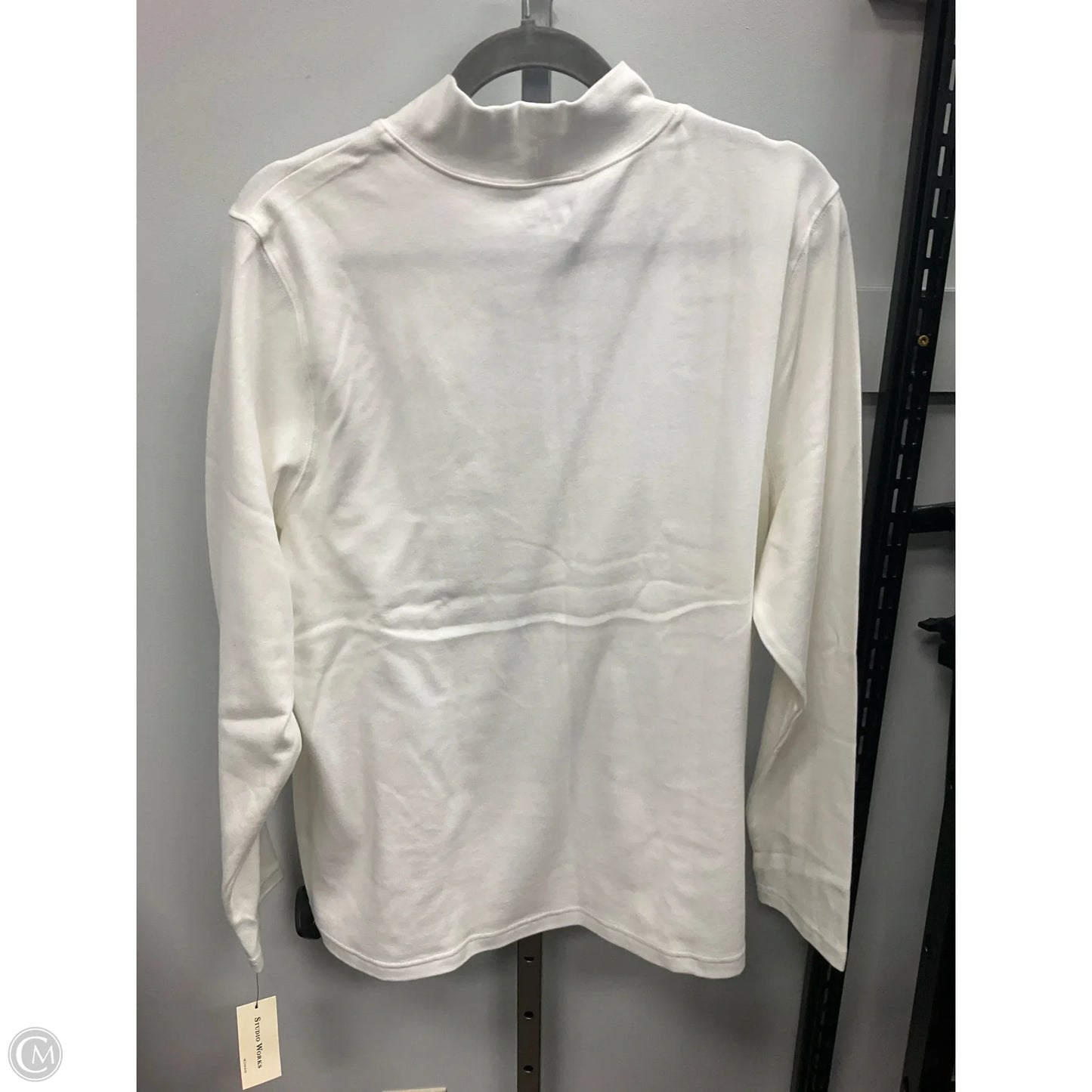 Top Long Sleeve By Studio Works In White, Size: 2x