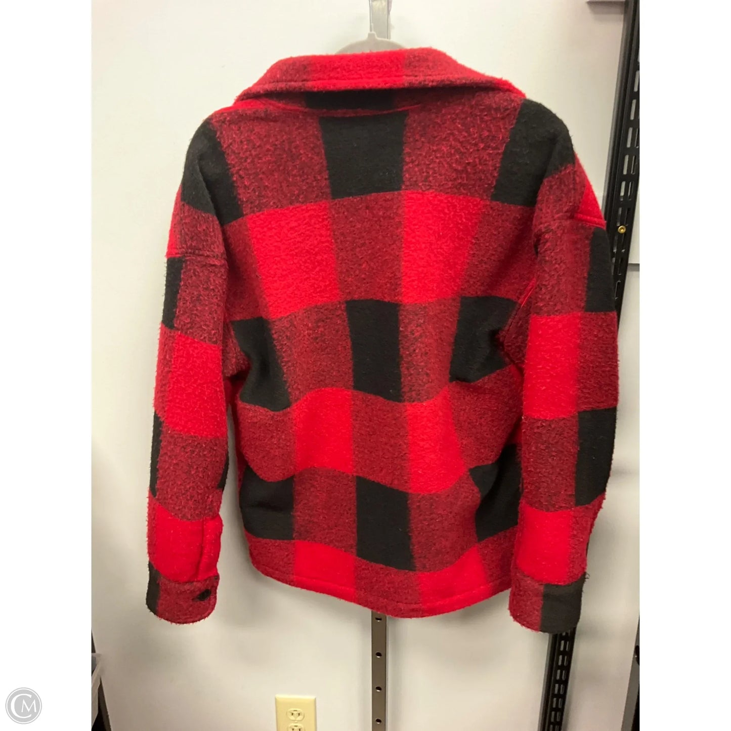 Jacket Shirt By Cmc In Black & Red, Size: S