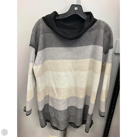 Top Long Sleeve By Talbots In Striped Pattern, Size: 1x