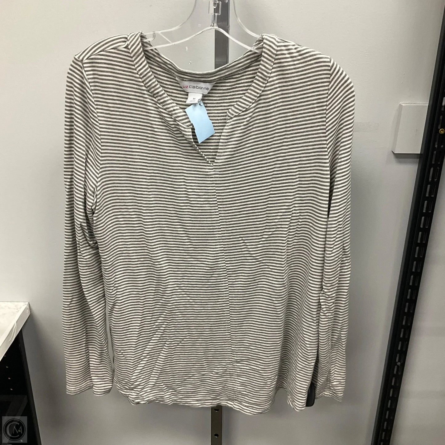 Top Long Sleeve By Liz Claiborne In Striped Pattern, Size: M