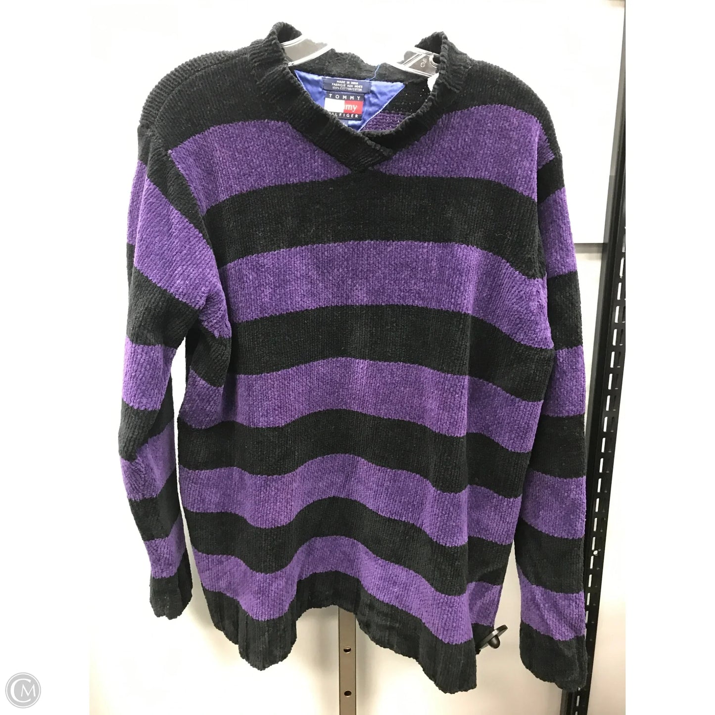 Sweater By Tommy Hilfiger In Black & Purple, Size: S