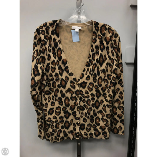 Sweater Cardigan By Charter Club In Animal Print, Size: M
