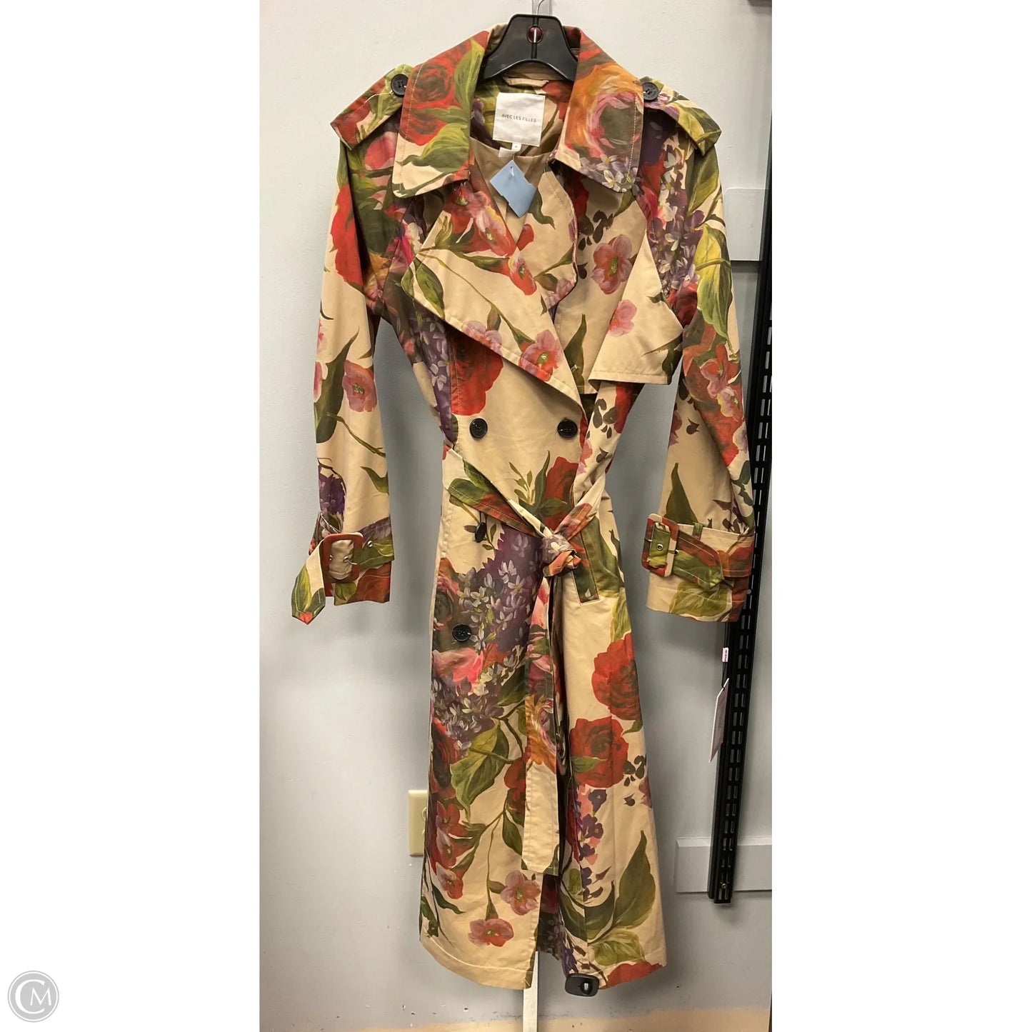 Coat Trench Coat By AVEC LES FILLES In Floral Print, Size: M