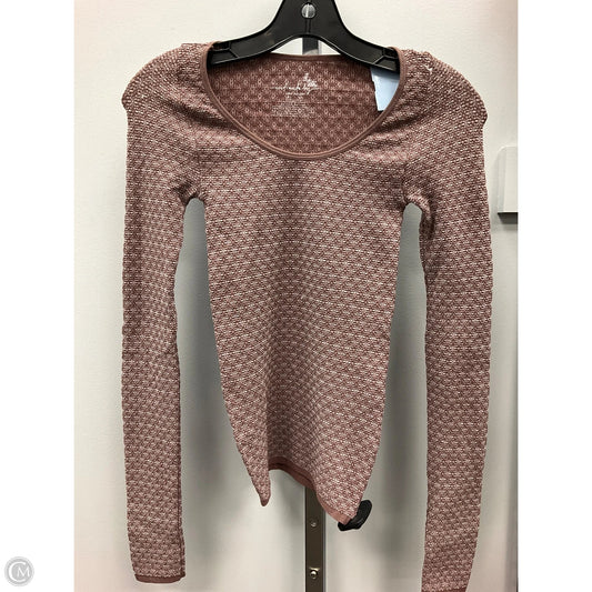Top Long Sleeve By Free People In Brown & White, Size: M