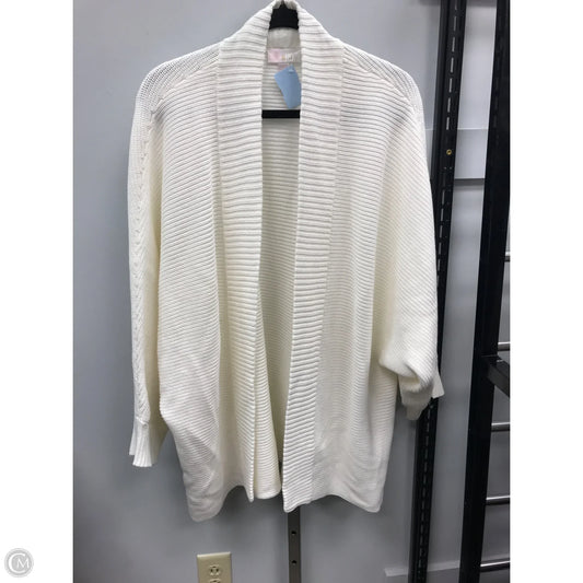 Sweater Cardigan By Belle By Kim Gravel In Ivory, Size: 3x