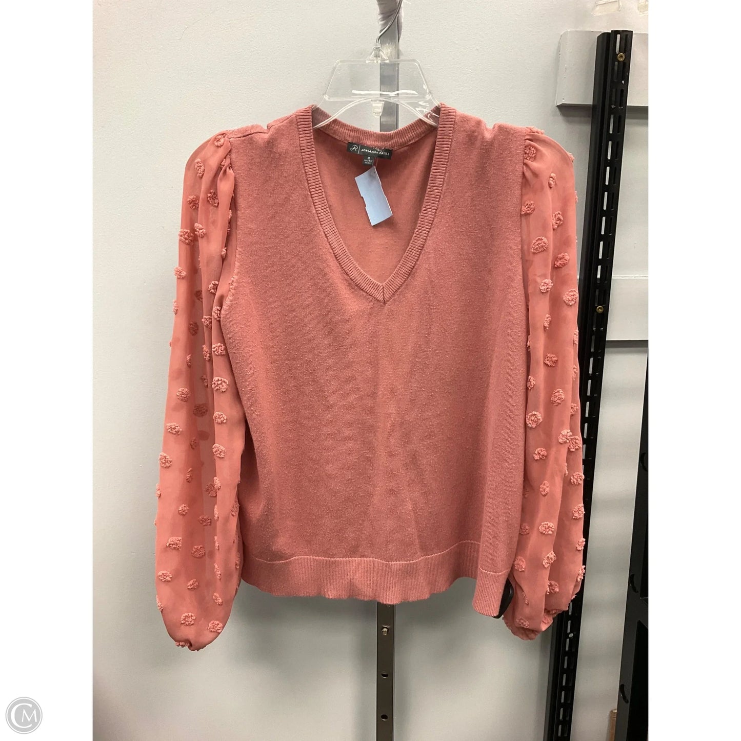 Top Long Sleeve By Adrianna Papell In Peach, Size: M