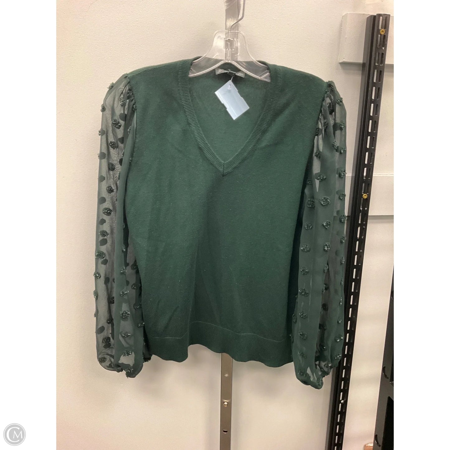 Top Long Sleeve By Adrianna Papell In Green, Size: S
