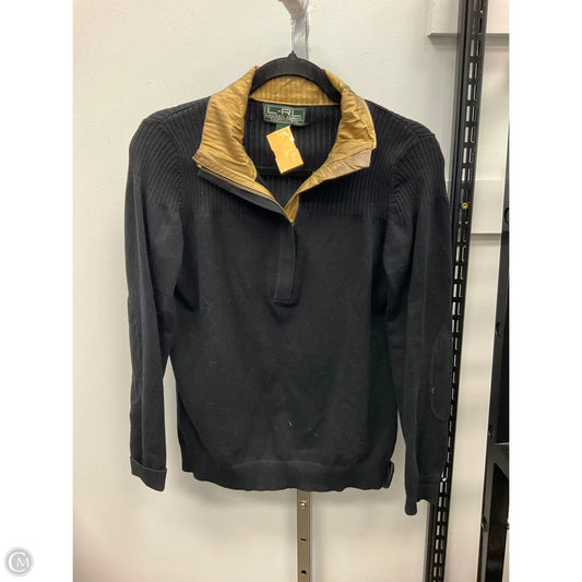 Top Long Sleeve By Lauren By Ralph Lauren In Black & Gold, Size: L