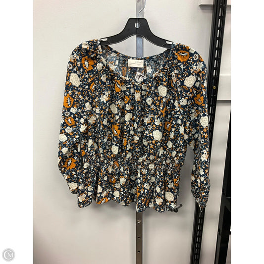 Top 3/4 Sleeve By Universal Thread In Floral Print, Size: L